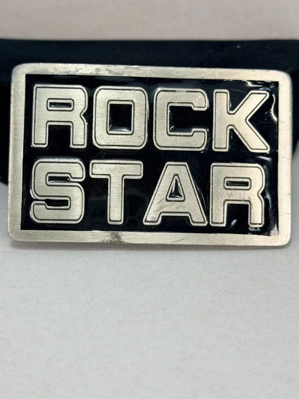 Rock Star Skull Crossbones Fine Pewter Belt Buckle Gothic Biker 2001 USA